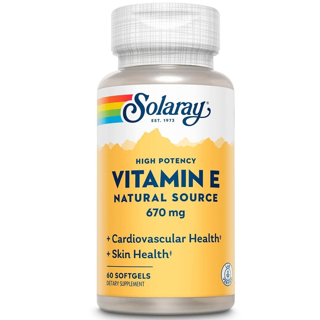Suplementos de vitamina E SOLARAY 1000 UI Softgel 60 cápsulas