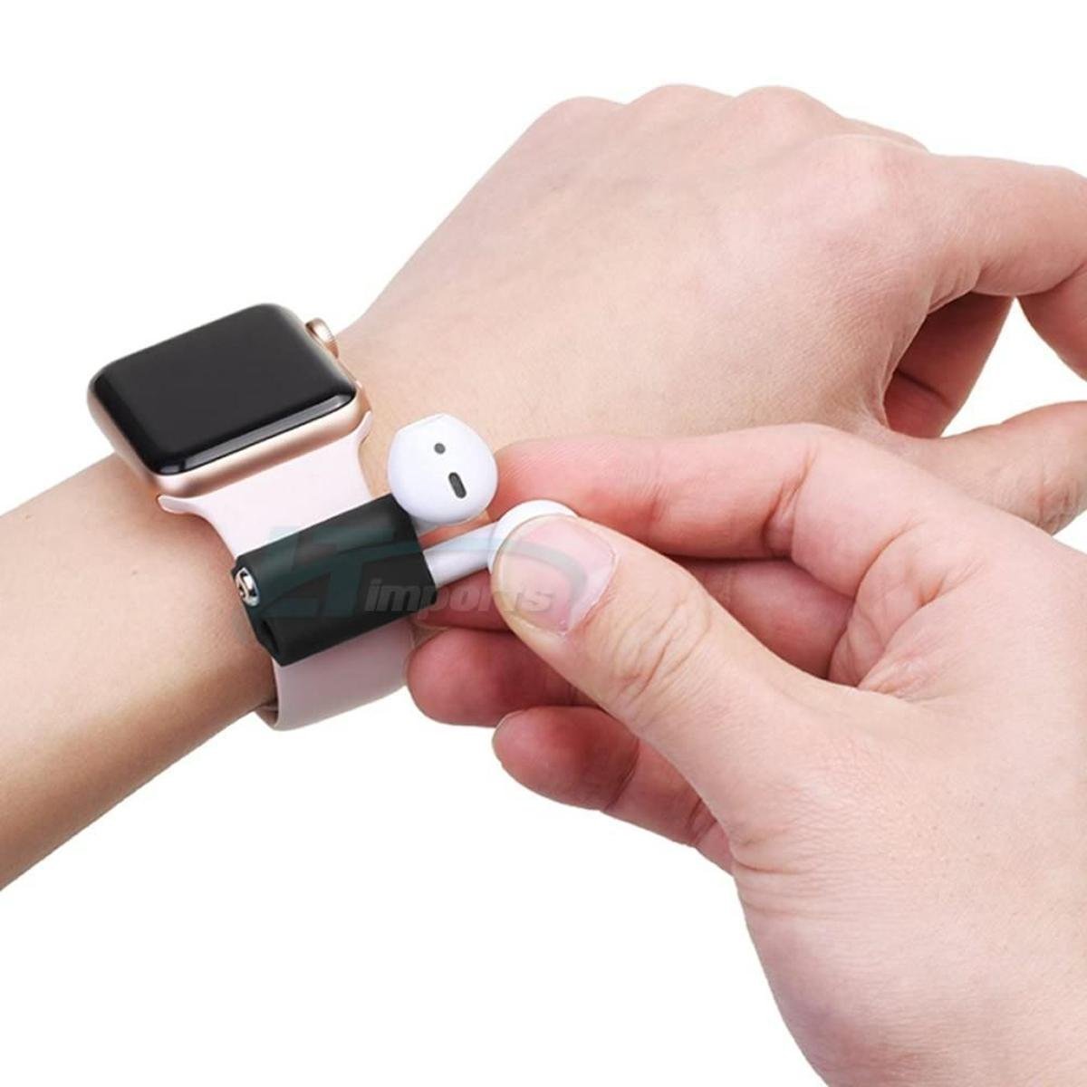 relógio smartwatch rose com fone de ouvido