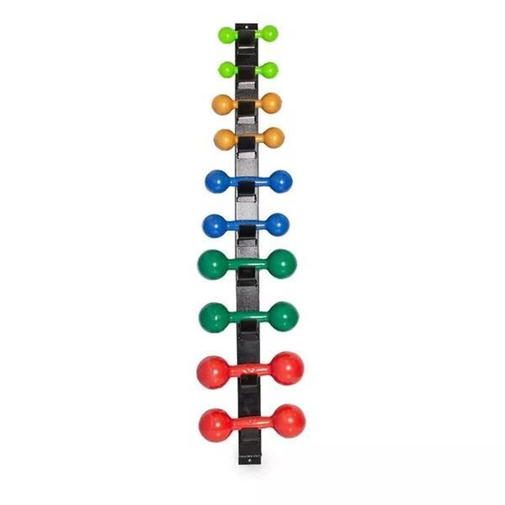 Suporte De Parede P/ Halteres + 5 Pares Halter De 1 A 5 Kg