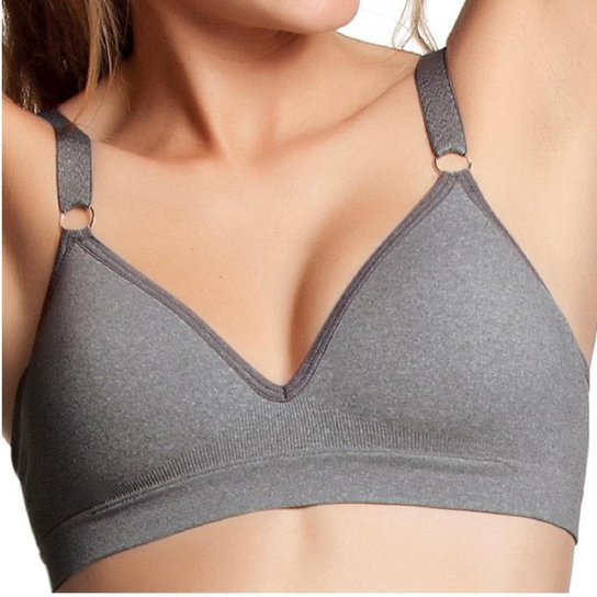 Sutiã C/ Bojo S/aro Trifil Ref.1689- Kit C/3 - Cinza Claro Menor preço em Sutiã C/ Bojo S/aro Trifil Ref.1689- Kit C/3 - Cinza Claro