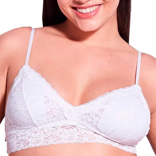 Sutiã Hope Top Triângulo Bojo Removível Renda 122730 - Branco Menor preço em Sutiã Hope Top Triângulo Bojo Removível Renda 122730 - Branco