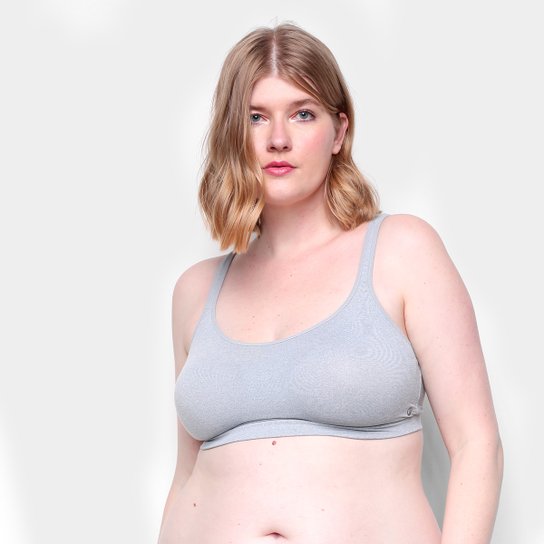 Sutiã Liz Com Bojo Sutop Liso-81822 - Cinza Menor preço em Sutiã Liz Com Bojo Sutop Liso-81822 - Cinza