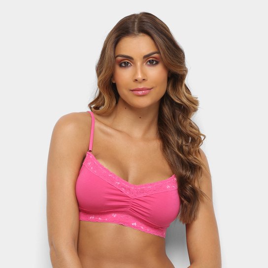 Sutiã Lupo Loba Cotton Renda Bojo Removível - Rosa Menor preço em Sutiã Lupo Loba Cotton Renda Bojo Removível - Rosa