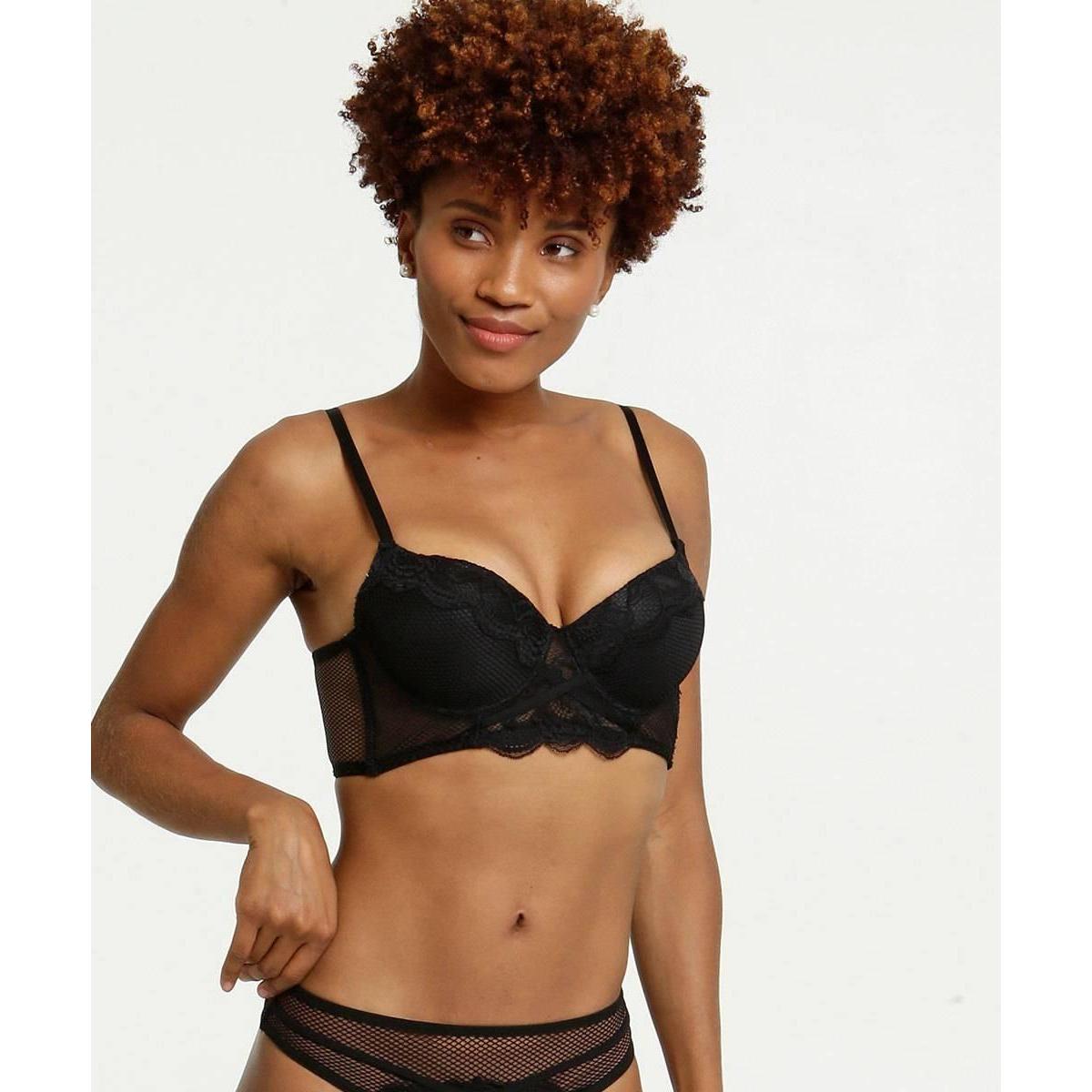 Sutiã Marisa Top Corpete Tela Feminino - Preto | Netshoes