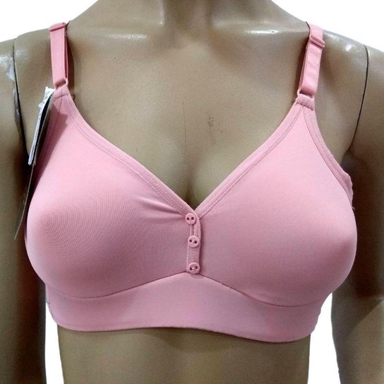 Sutiã Sem Bojo Sem Aro Reforçado Confortável Corpo Nú 537 - Rosa Menor preço em Sutiã Sem Bojo Sem Aro Reforçado Confortável Corpo Nú 537 - Rosa