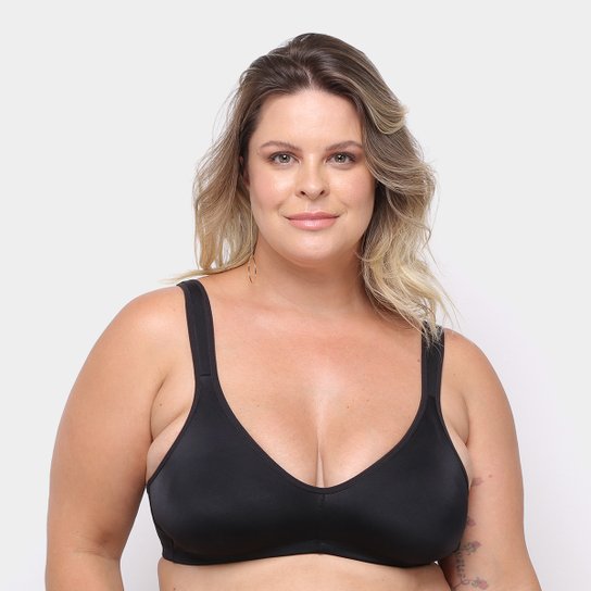 Sutiã Top Marcyn Sustentação Plus Size - Preto Menor preço em Sutiã Top Marcyn Sustentação Plus Size - Preto