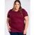 T-shirt Feminina Plus Size Malha Algodão Estampada "Happiness looks gorgeous on you" - Serena - Bordô