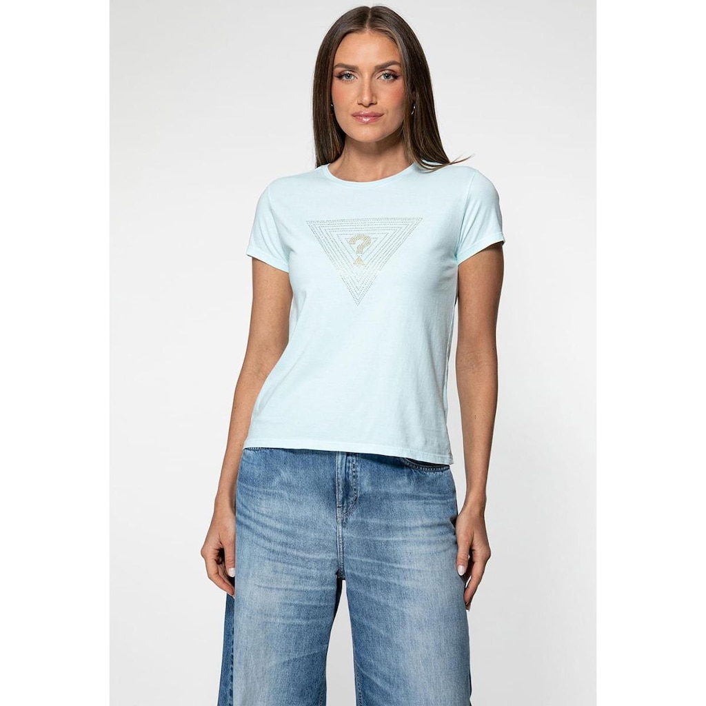 T-shirt Guess Triangs Hot Fix Azul Claro