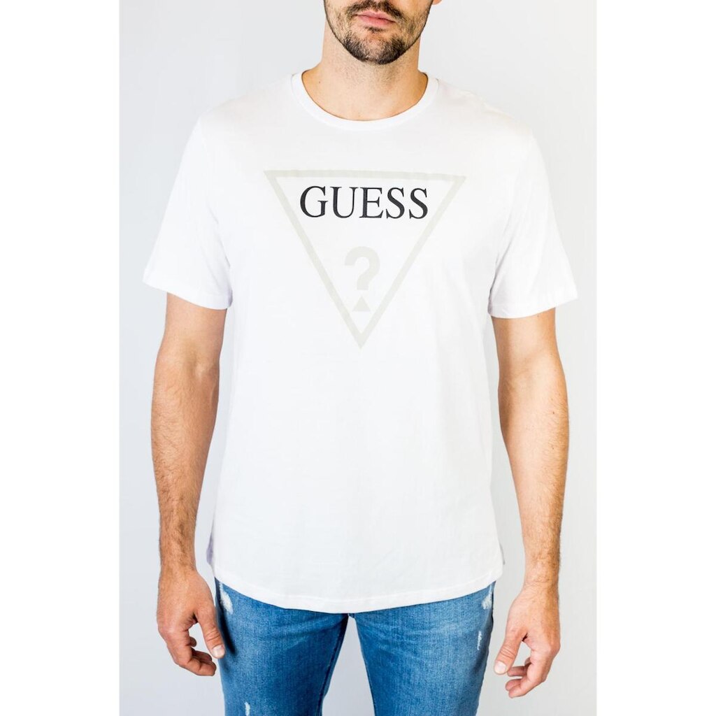 T-shirt Masc Guess Logo H Branco