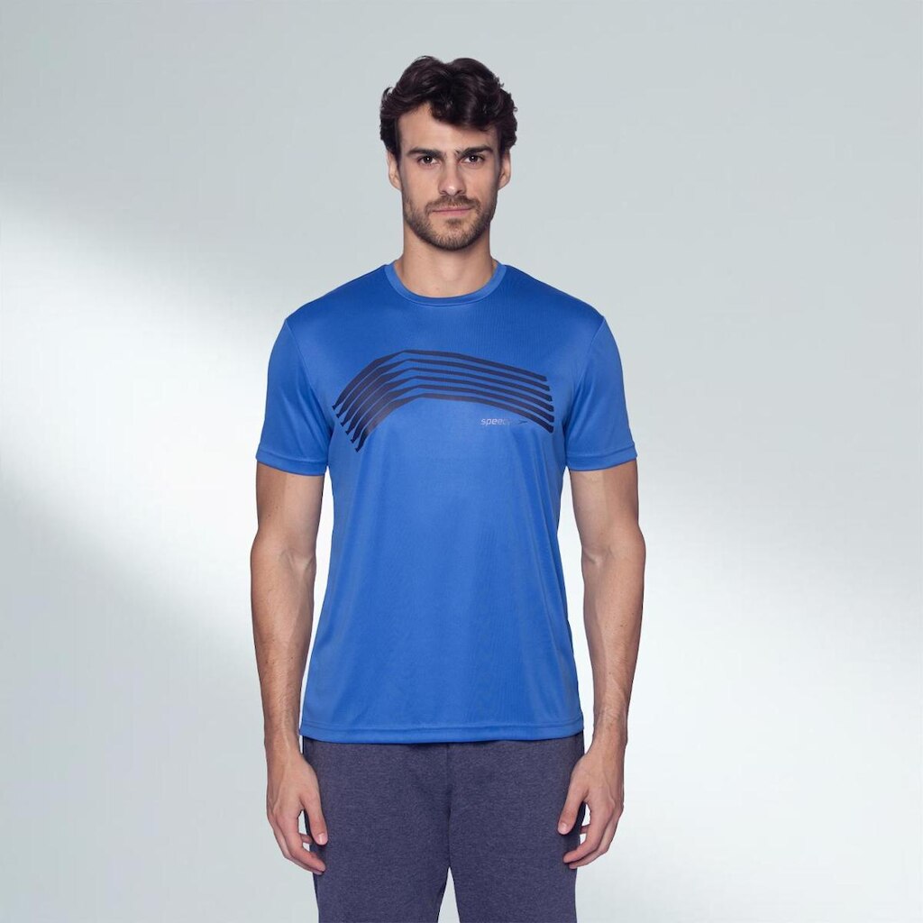 T-Shirt Masculina Manga Curta Zig Speedo - AZUL ROYAL