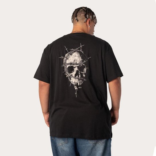 T-Shirt Oversized Caveira Arame