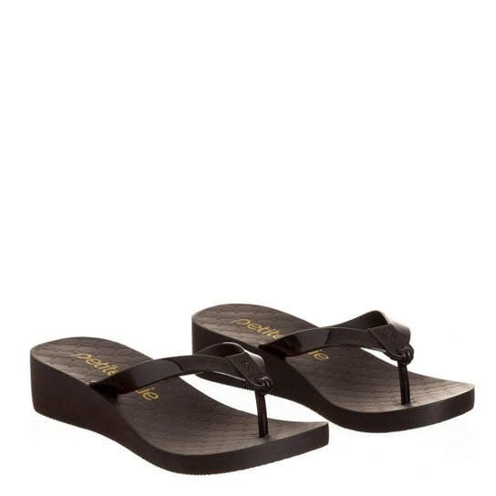 Tamanco Chinelo Petite Jolie Anabela Plataforma Feminino Adulto - Preto Menor preço em Tamanco Chinelo Petite Jolie Anabela Plataforma Feminino Adulto - Preto