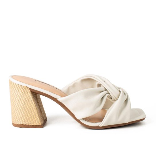 Tamanco Dakota de Salto Bloco Y6193 - Branco Menor preço em Tamanco Dakota de Salto Bloco Y6193 - Branco