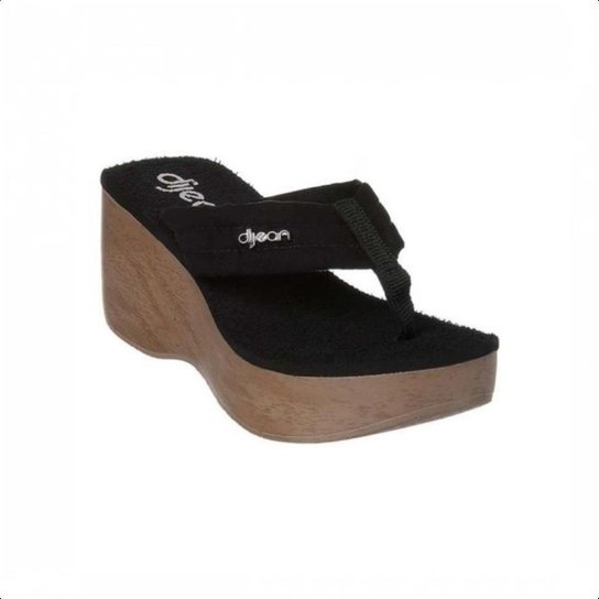 Tamanco Feminino Dijean Plataforma Camurça - Preto Menor preço em Tamanco Feminino Dijean Plataforma Camurça - Preto