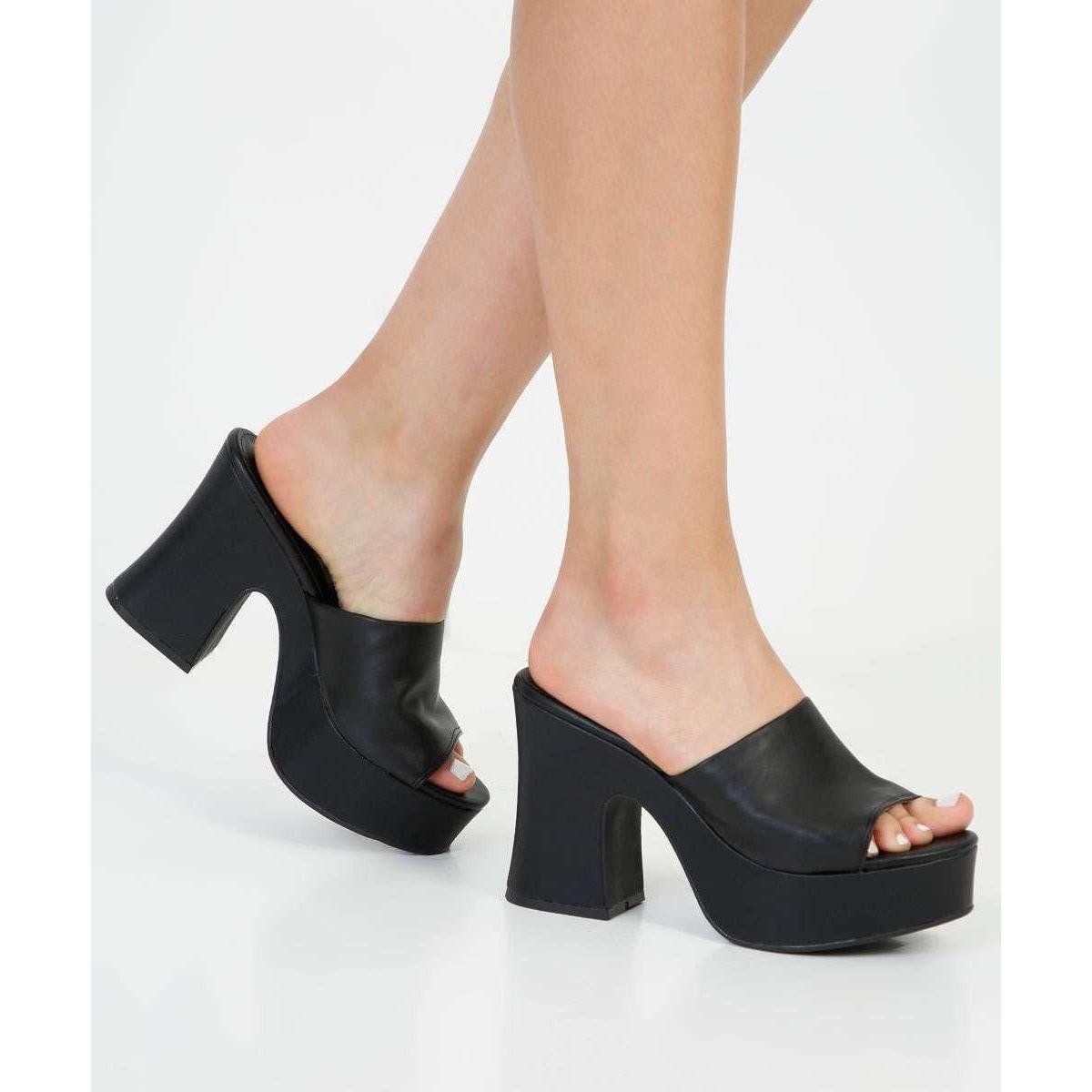 Tamanco Feminino Salto Grosso Meia Pata Via Uno-07376