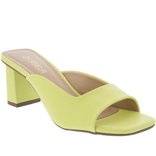 Tamanco Gabriela Salto Grosso Decote Pink - 41 - Verde Menor preço em Tamanco Gabriela Salto Grosso Decote Pink - 41 - Verde