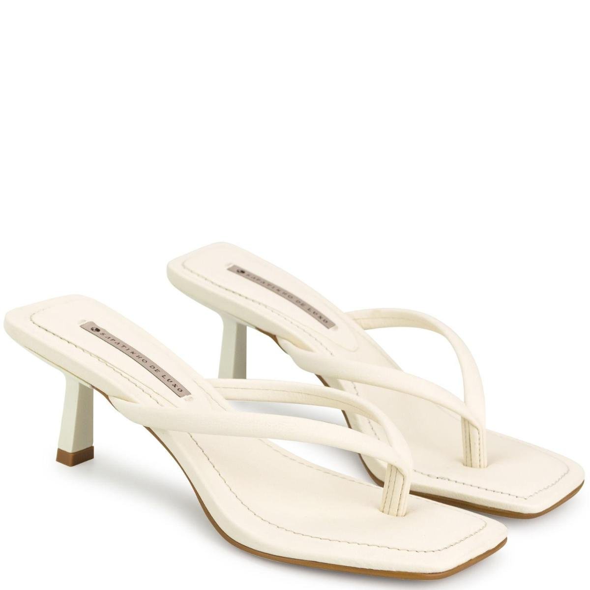 Tamanco Napa Tathi Nude Chantilly Salto Taça New SAPATINHO DE LUXO