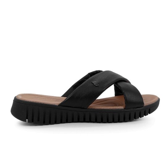 Tamanco Usaflex Plataforma Tiras Fofas - Preto Menor preço em Tamanco Usaflex Plataforma Tiras Fofas - Preto