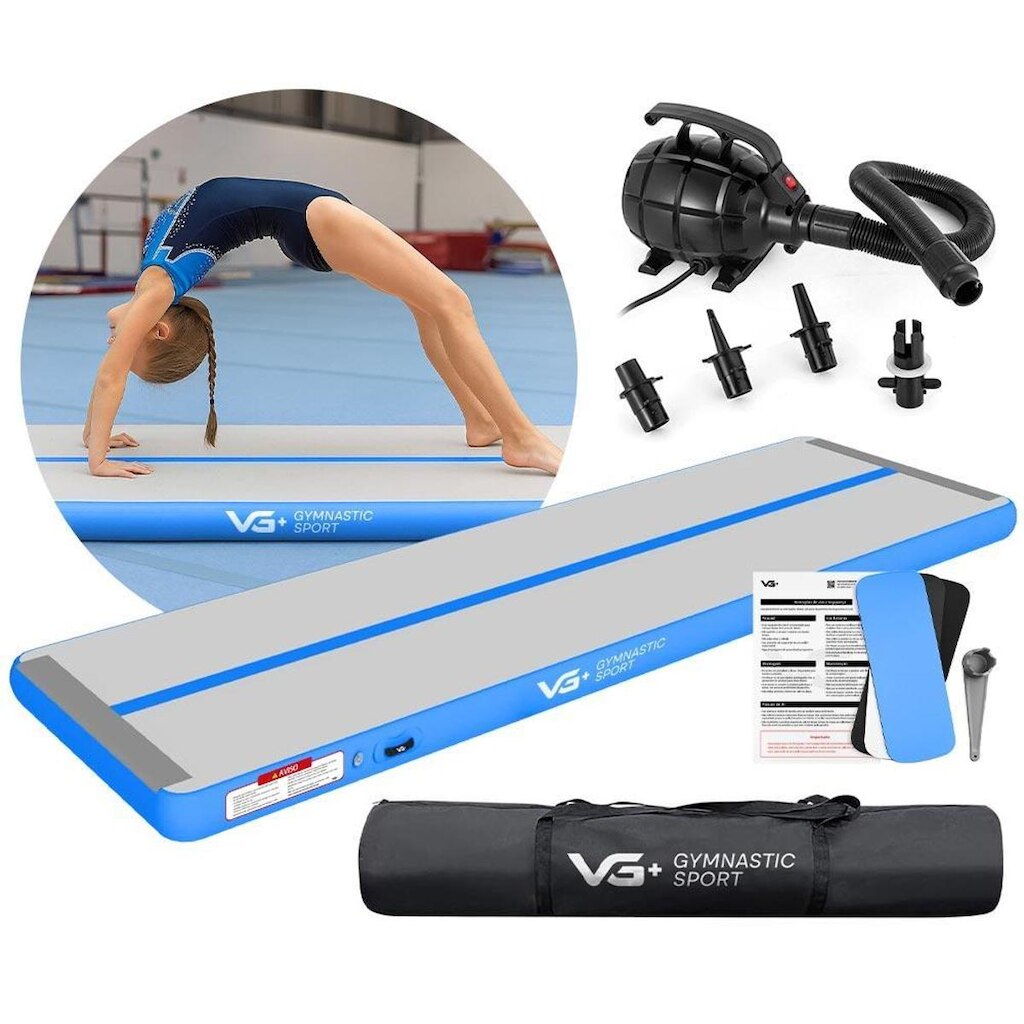 Tapete Colchão Ginástica Inflável 3 Metros Com Bomba Elétrica Vg Plus 110V