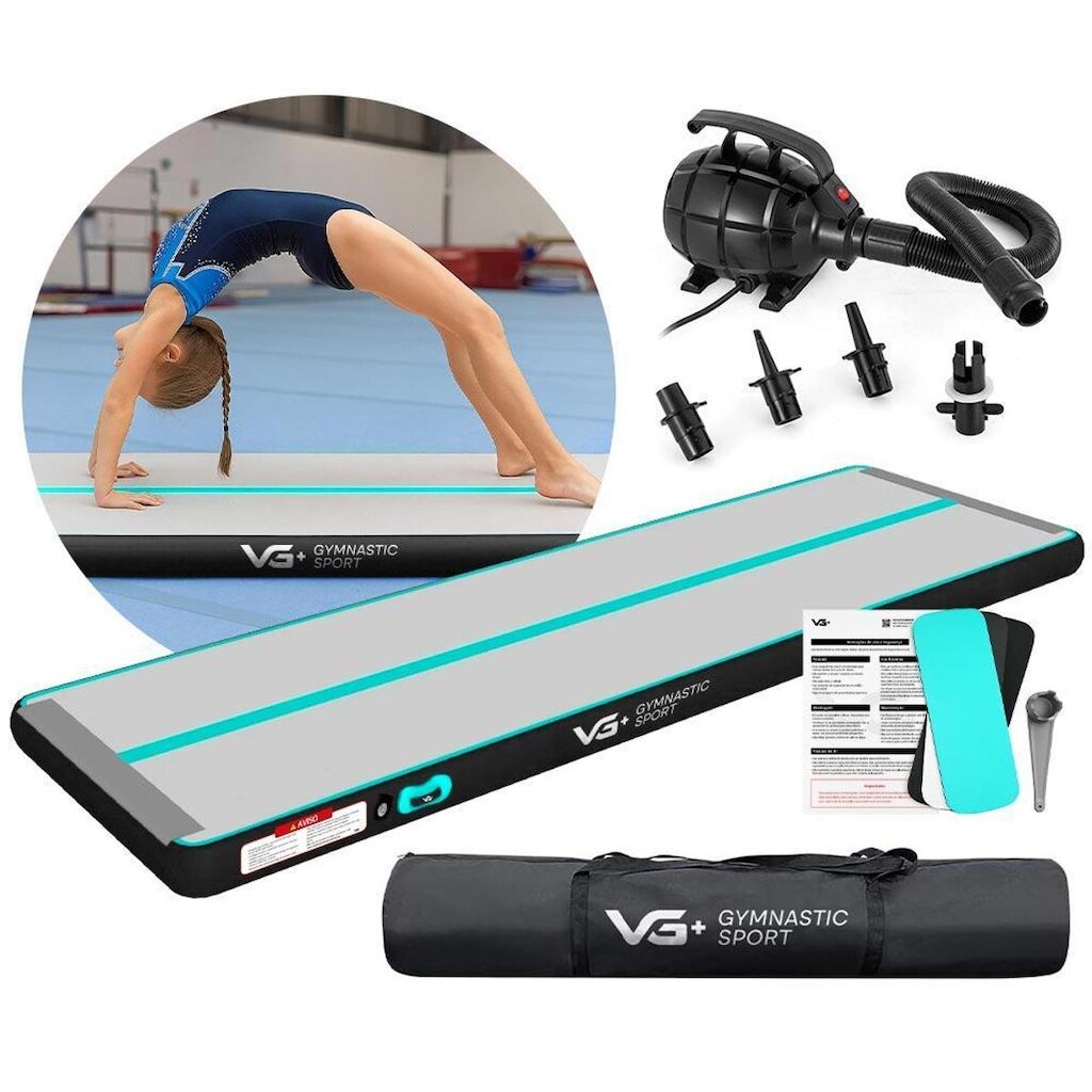 Tapete Colchão Ginástica Inflável 3 Metros Com Bomba Elétrica Vg Plus 220V