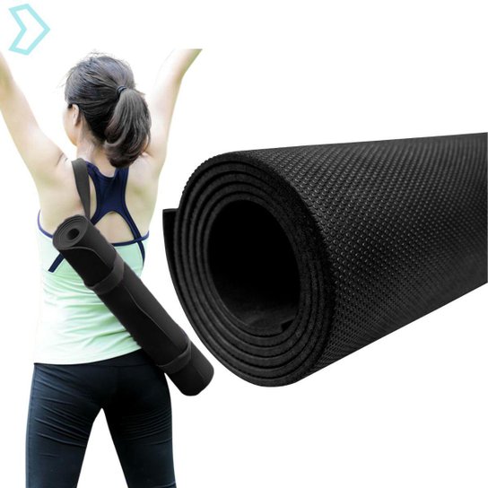 Tapete De Yoga Texturizado Profissional Dagg Premium Com Alça Para Transporte - Preto Menor preço em Tapete De Yoga Texturizado Profissional Dagg Premium Com Alça Para Transporte - Preto