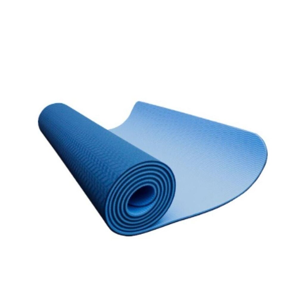 Tapete Dupla Face Para Yoga Em Polyester 183x61 Azul