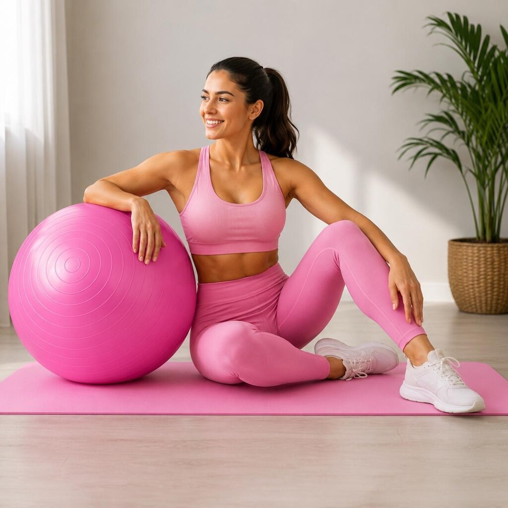 Tapete EVA + Bola Yoga Antiestouro 65cm Pilates Funcional