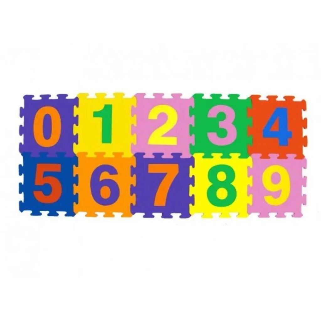 Tapete Infantil EVA 5mm Kit Com 10 unidades 28x28 Numérico