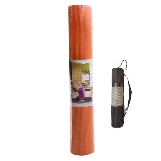 Tapete Yoga Mat Pilates Exercícios PVC 4mm Com Bolsa Yangfit - Laranja