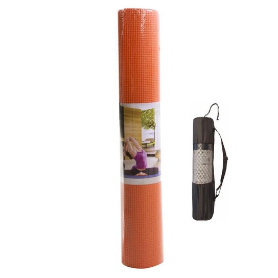 Tapete Yoga Mat Pilates Exercícios PVC 6mm Com Bolsa Yangfit - Laranja