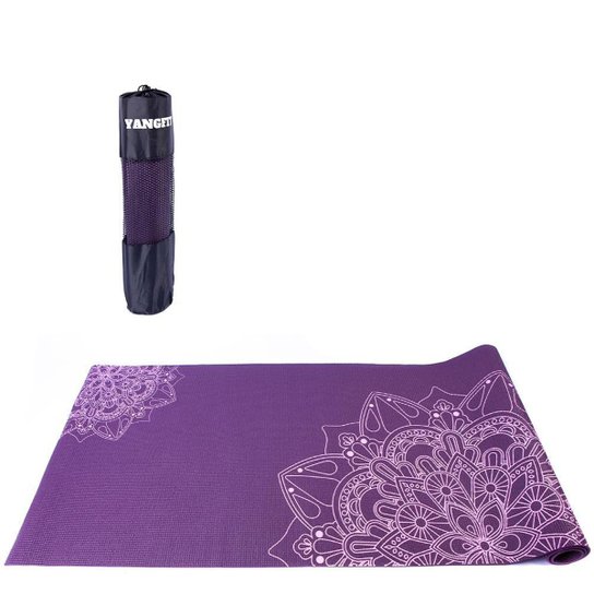 Tapete Yoga Mat Pilates PVC Ecológico 5mm Mandala Yangfit - Roxo Menor preço em Tapete Yoga Mat Pilates PVC Ecológico 5mm Mandala Yangfit - Roxo
