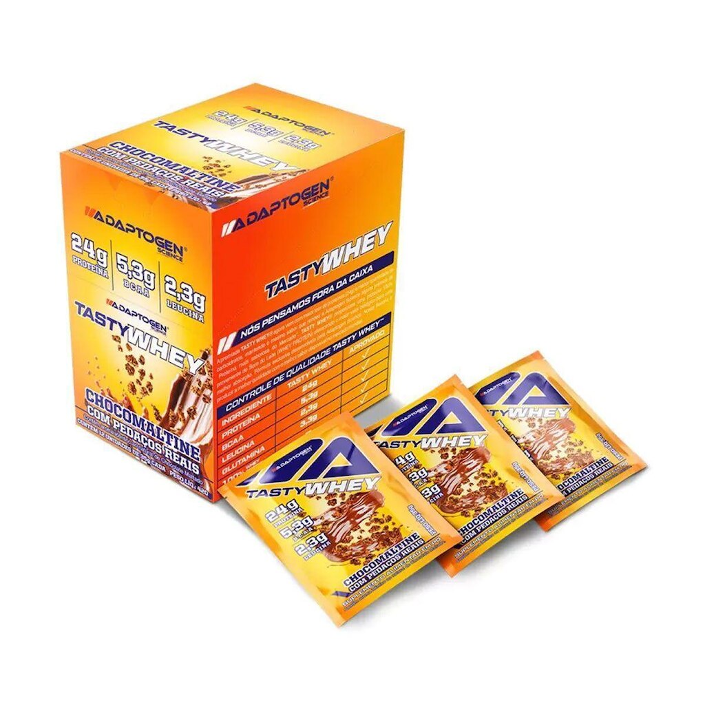 Tasty Whey - 12 Unidades 34g Chocomaltine - Adaptogen