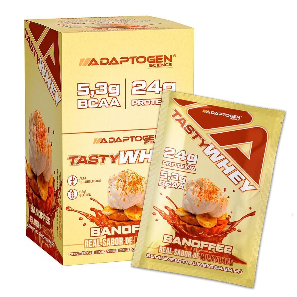 Tasty Whey 3W - 12 Sachês 32g Banoffee - Adaptogen