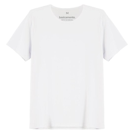 Tech T-Shirt Modal Gola C Masculina - Branco Menor preço em Tech T-Shirt Modal Gola C Masculina - Branco