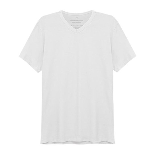 Tech T-Shirt Modal Gola V Masculina - Branco Menor preço em Tech T-Shirt Modal Gola V Masculina - Branco