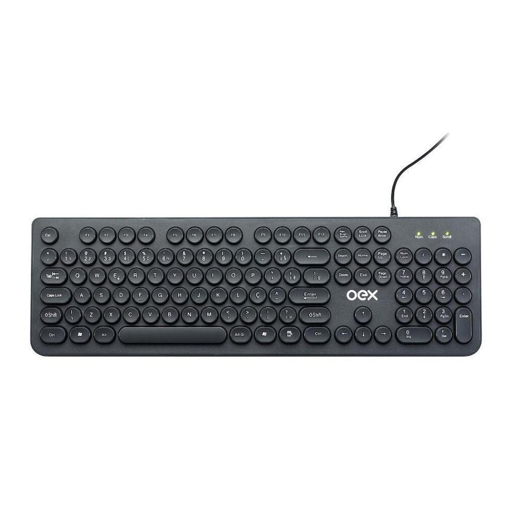 Teclado Com Fio Oex Tc400 Pop Teclas Redondas Preto