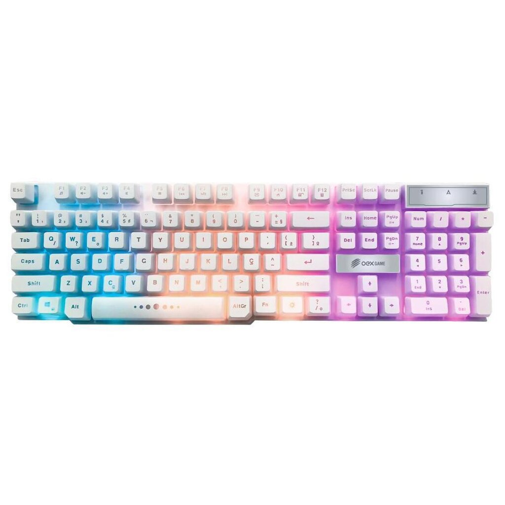 Teclado Gamer Branco Led Tc201 Oex Game