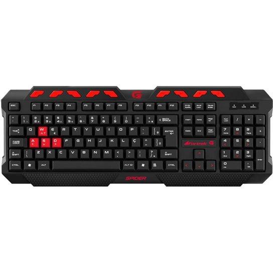 Teclado Gamer Fortrek Spider GK 704 - Preto+Vermelho