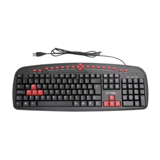 Teclado Gamer Multimídia Qwerty Abnt2 482 Bright - Vermelho