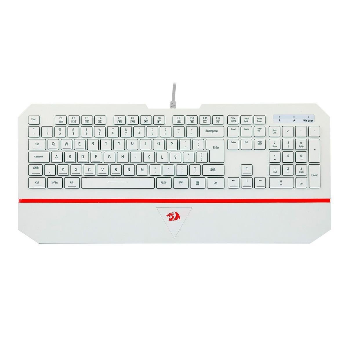 Teclado Gamer Redragon Karura 2 - ABNT2 - Teclas Multimídia - Branco - K502W-N Menor preço em Teclado Gamer Redragon Karura 2 - ABNT2 - Teclas Multimídia - Branco - K502W-N