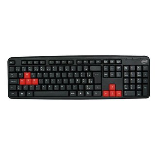 Teclado Gamer Tc308 Usb Newlink Qwerty Português Brasil Preto E Vermelho