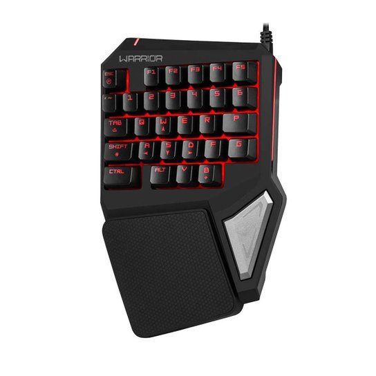 Teclado Gamer Warrior Drugi Semi Mecânico One Hand LED - Preto