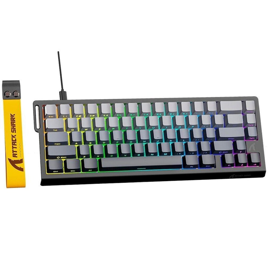 Teclado Magnético Gamer Attack Shark X68 HE, Rapid Trigger, 8000Hz, 65%, Moonlight - AS-X68HE-MN
