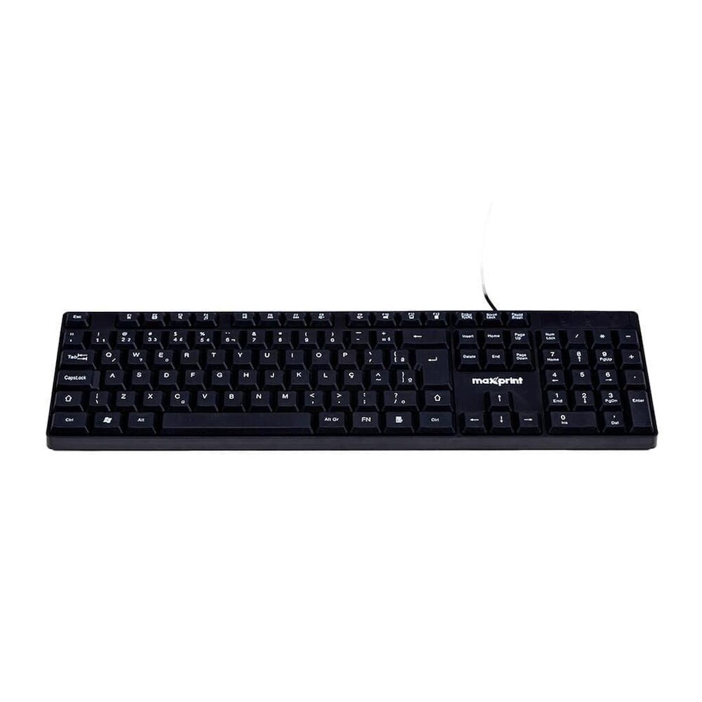 Teclado Maxprint OFFICEEASY , Multimidia por FN, USB 2.0, ABNT2, Preto - 60000153