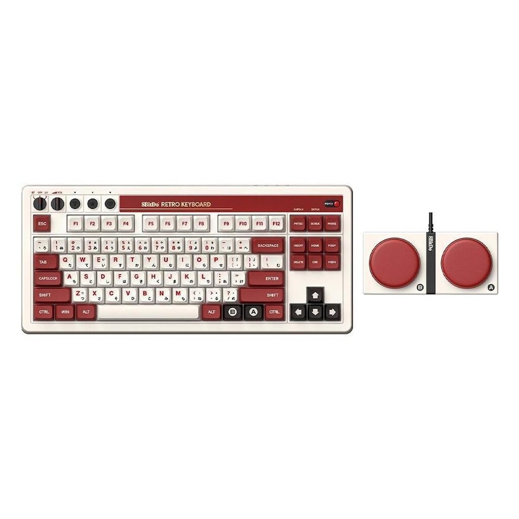 Teclado Mecânico 8BitDo Fami Edition, Bluetooth, 2.4G, USB-C, 85HA01