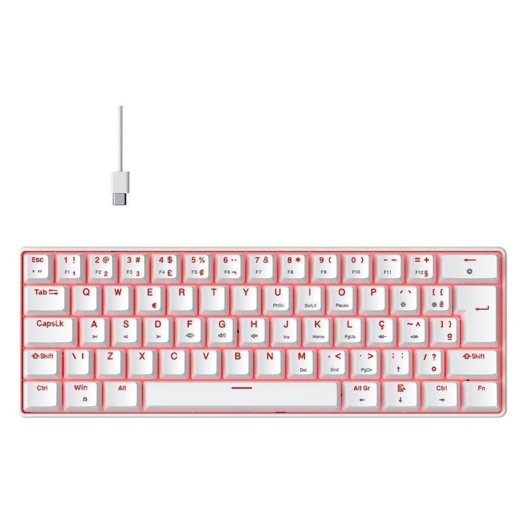 Teclado Mecânico Gamer Hyrax Thunder HCK61, LED , Switch Red, 100% anti-ghosting, ABNT2