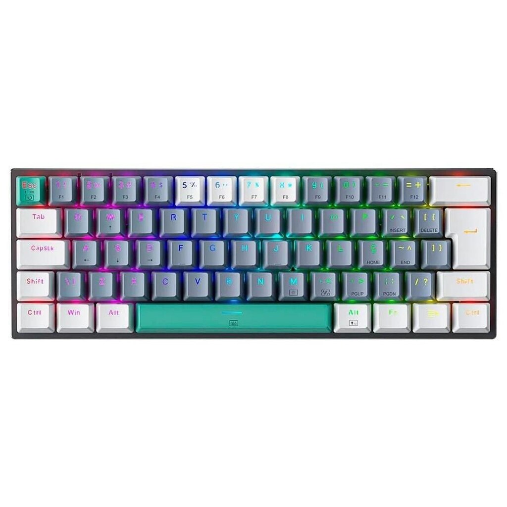 Teclado Mecânico Gamer Machenike K500-B61, RGB, Switch Blue,Layout 60% Compacto, HotSwap, USB-C
