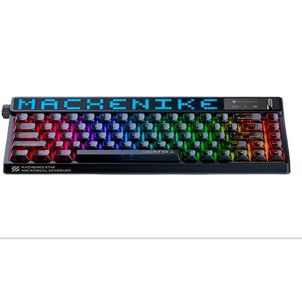 Teclado Mecânico Gamer Machenike KT68-B68W Pro, 65%, Switch Gateron North Pole Linear, Tri-Mode