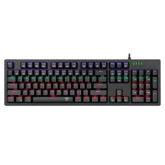 Teclado Mecânico Gamer T-Dagger Bermuda RGB Preto Switch Azul ABNT2 - Preto