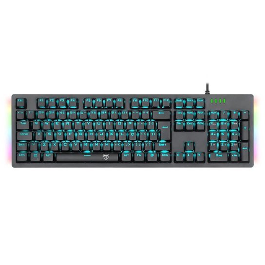 Teclado Mecânico Gamer T-Dagger Bermuda Single Color Ice Blue ABNT2 Preto Switch Azul - Preto